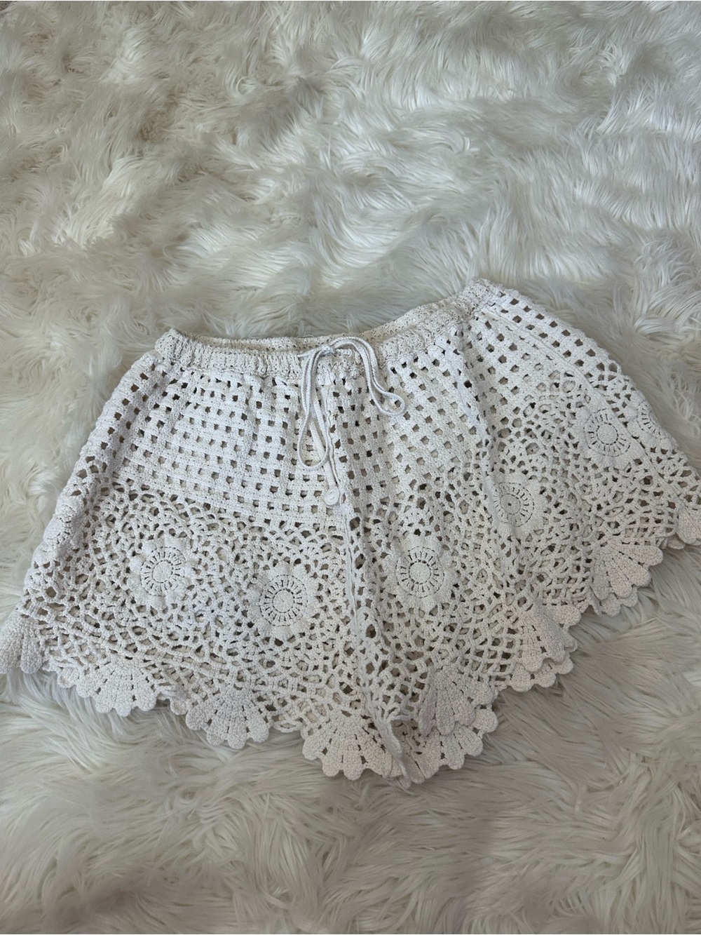 Hobie White Crochet Lace Swim Coverup Shorts no size but fits like medium